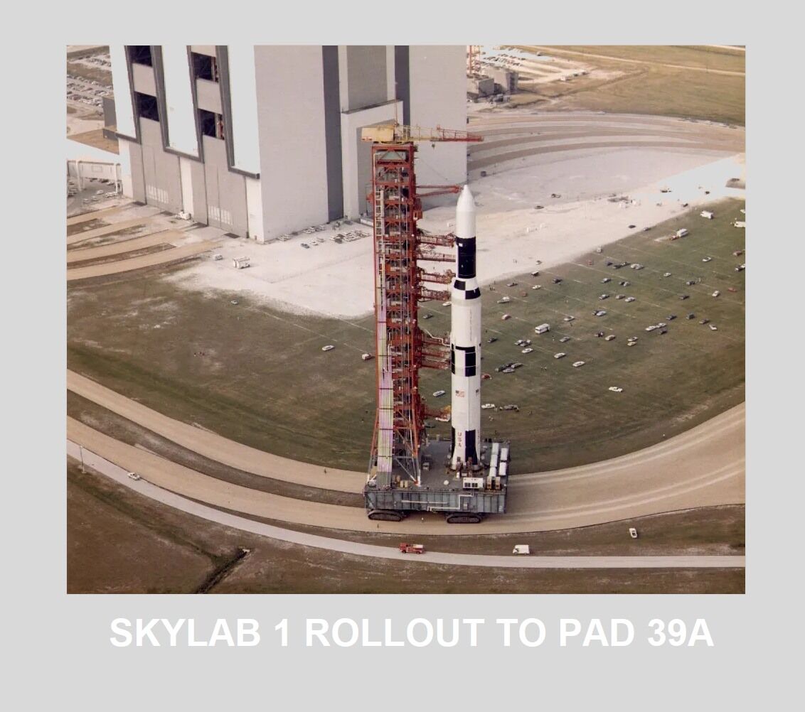 Skylab 1, on top of the Saturn V, rolled onto the launch pad #OTD in 1973! #Skylab #NASA
