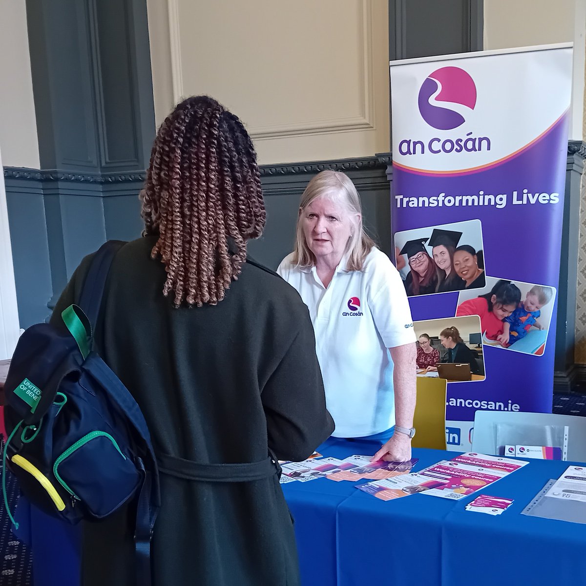 Our Outreach Officer, Imelda Hanratty, is enjoying sharing An Cosán's unique, holistic approach to #AdultEducation & #CommunityEducation at @tcddublin's Community Learning Fair. Do pop along for a chat! ##DLCFestival2024 #LifelongLearning #EmpowermentThroughEducation