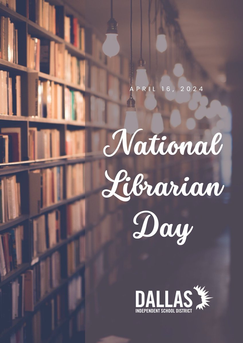 Happy National Librarian Day to all our amazing librarians @dallasschools! Thank you for all you do! #Region1Excellence @LisaAnnVega1 @SHussainDISD @Beverly_A_Lusk @LourdesGarduno3 @REHdz79 @PathtoPinkston @AdamsonSchools