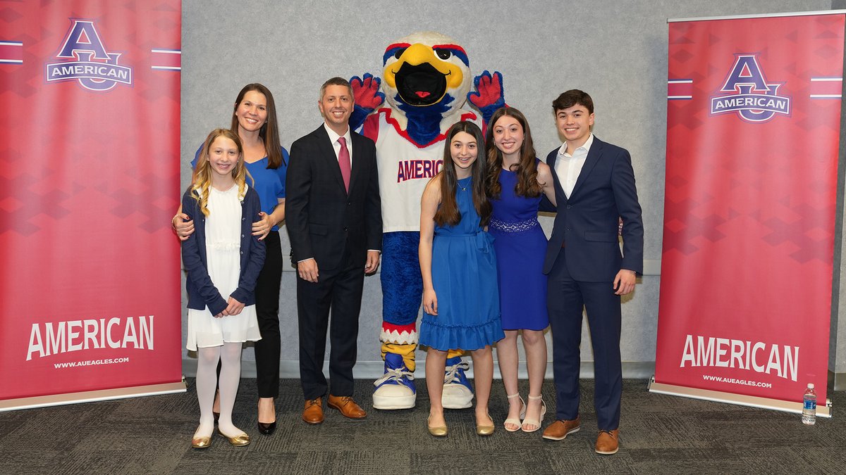 With a reception and community event on April 15, JM Caparro was welcomed as the new Director of Athletics & Recreation at @AmericanU. Caparro was joined by his wife and four children as he made his first public remarks before taking on the role. ➡️ aueagles.link/caparro-welcome 🦅