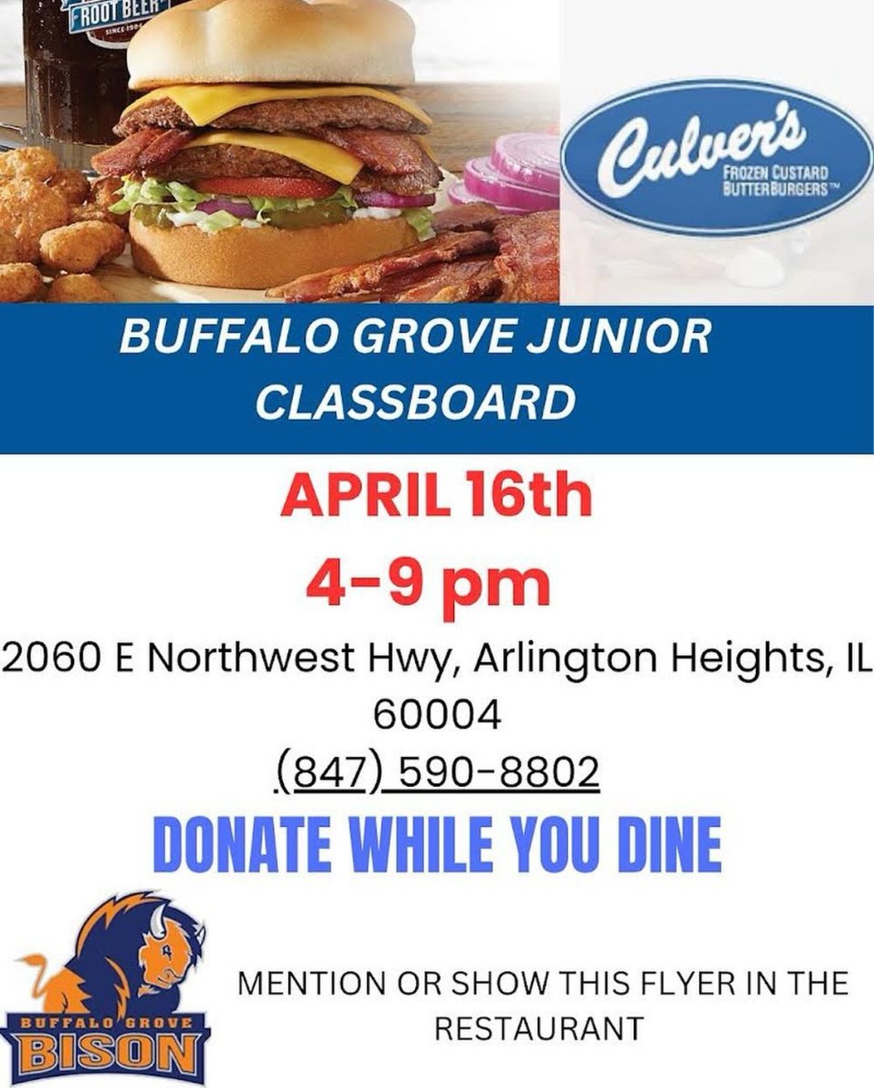 Come on out and enjoy a delicious meal while supporting our BGHS Junior Class Board! See flyer for details.