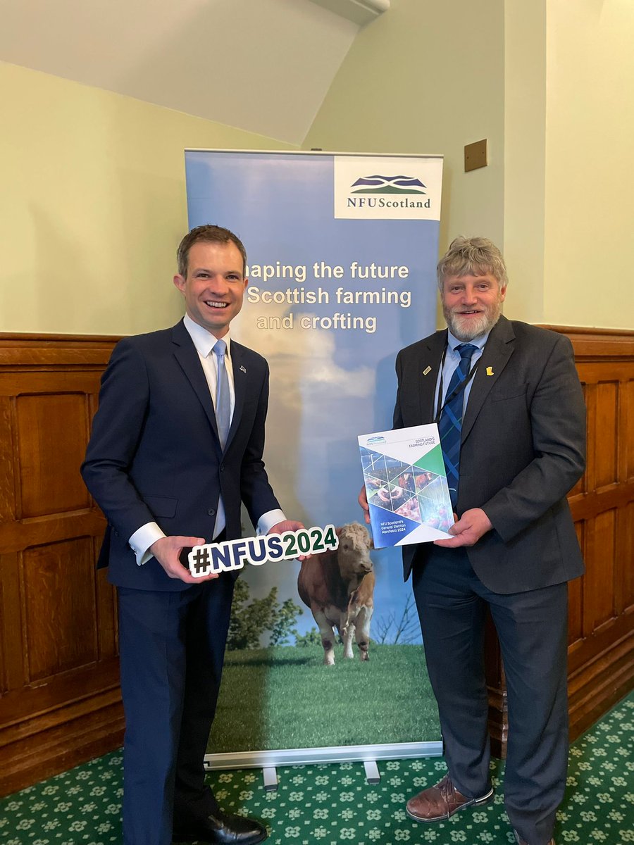 Absolutely delighted to meet with @NFUStweets in @UKParliament today to receive their 2024 Manifesto and pledge to support the future of Scottish farming 🏴󠁧󠁢󠁳󠁣󠁴󠁿🚜