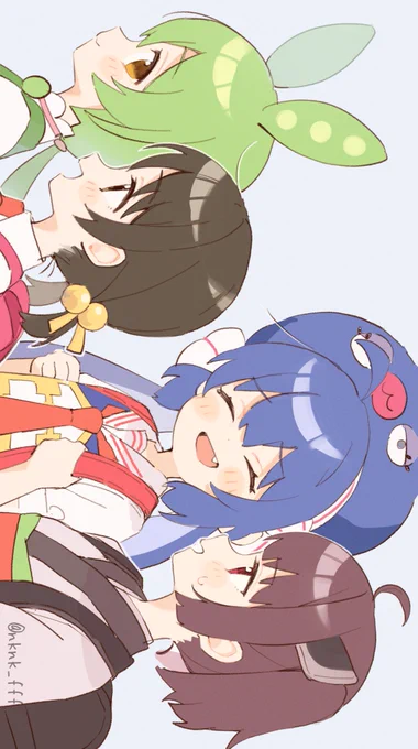 ずんだ、ユキ、ウナ、きりたんで登校 