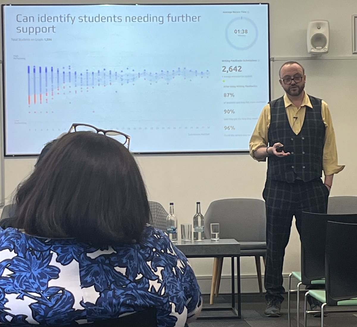 Dr Pike @tech_pike on improving writing skills @uniofbeds with Studiosity+ “Another step to making sure that students walk out the door a little bit better, a little bit smarter, and a bit more engaged. And now we have the AI version we can do it faster” #THEdigitalUK