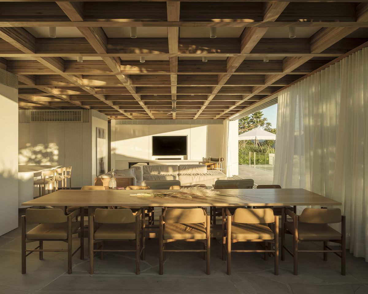 Designed with a distinct wooden grid ceiling, Casa Lua offers a ...