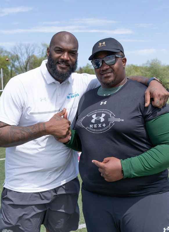 This past weekend, we sent #NCMFC member @coachcook55 to coach at a @UANextFootball Camp in Nashville, TN. Coach Cook had the opportunity to coach alongside former @Raiders QB @JamarcusRussell. #JoinTheCoalition #PreparePromoteProduce