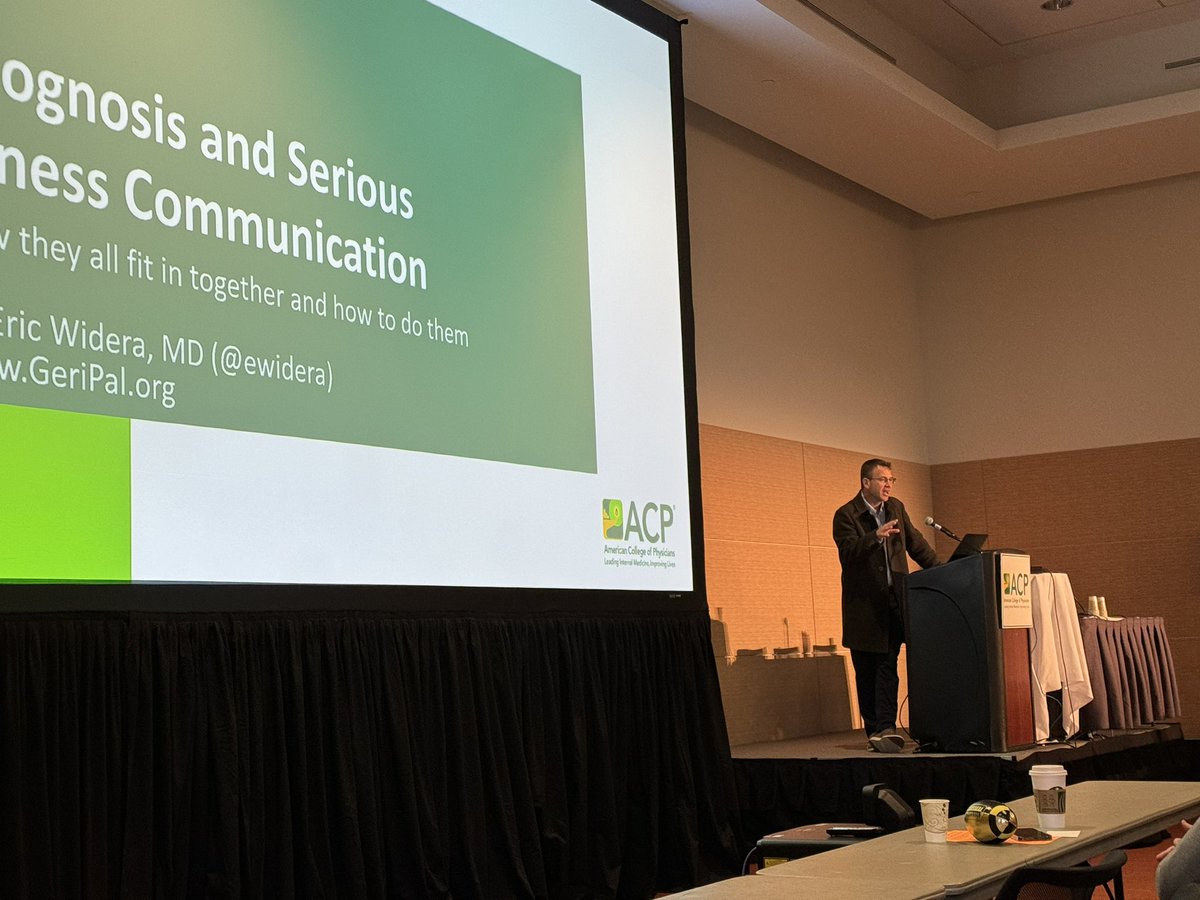 It is Dr. Eric Widera time….prognosis and serious illness communication discussion @ACPIMPhysicians @EWidera @SoniaMKhunkhun