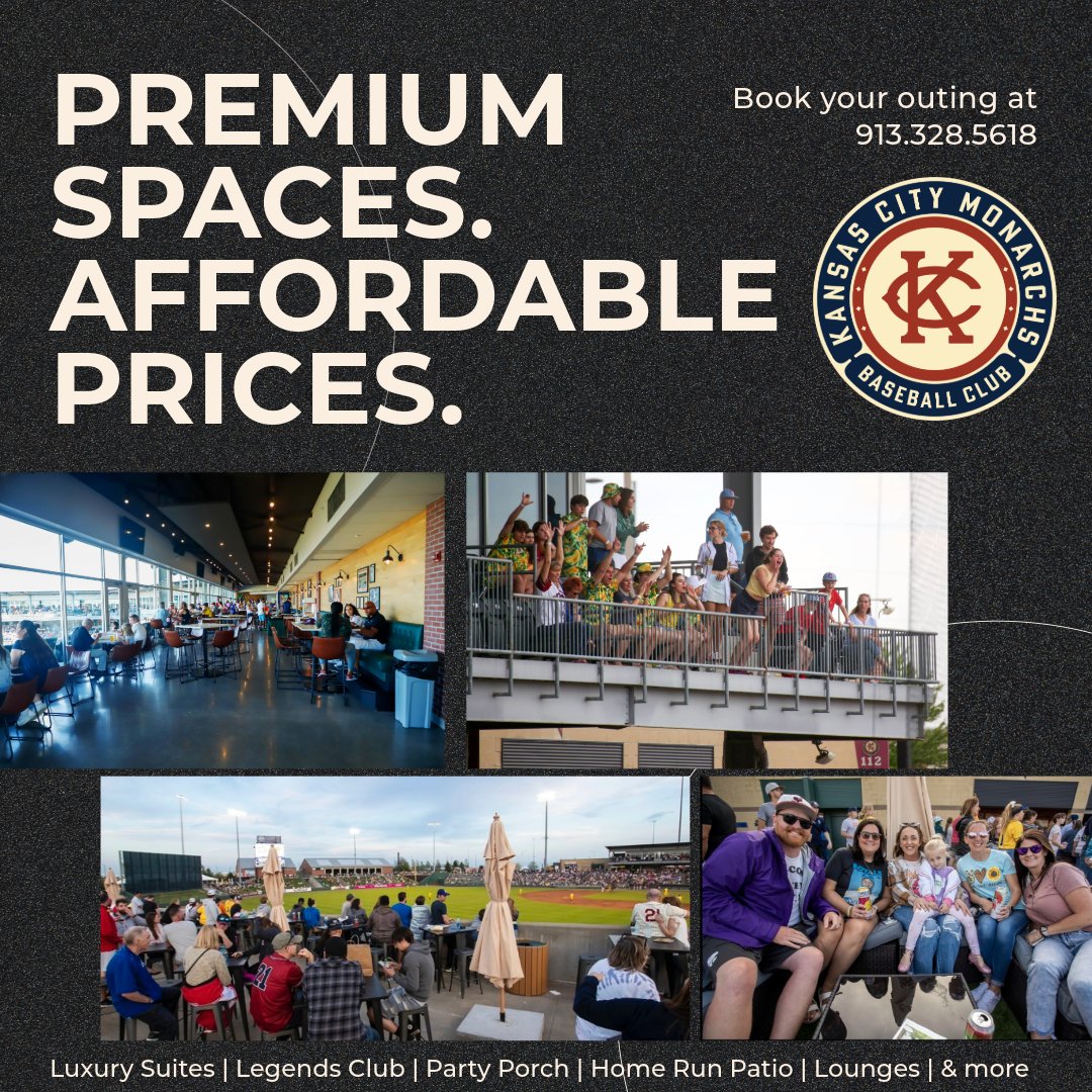 Premium spaces. Affordable pricing. Legendary experiences. It's that simple. Book your group for a Monarchs game this summer and let our team do the rest! Call or visit monarchsbaseball.com/premium-seatin… today. #MonarchsRule | #LetsGoMonarchs