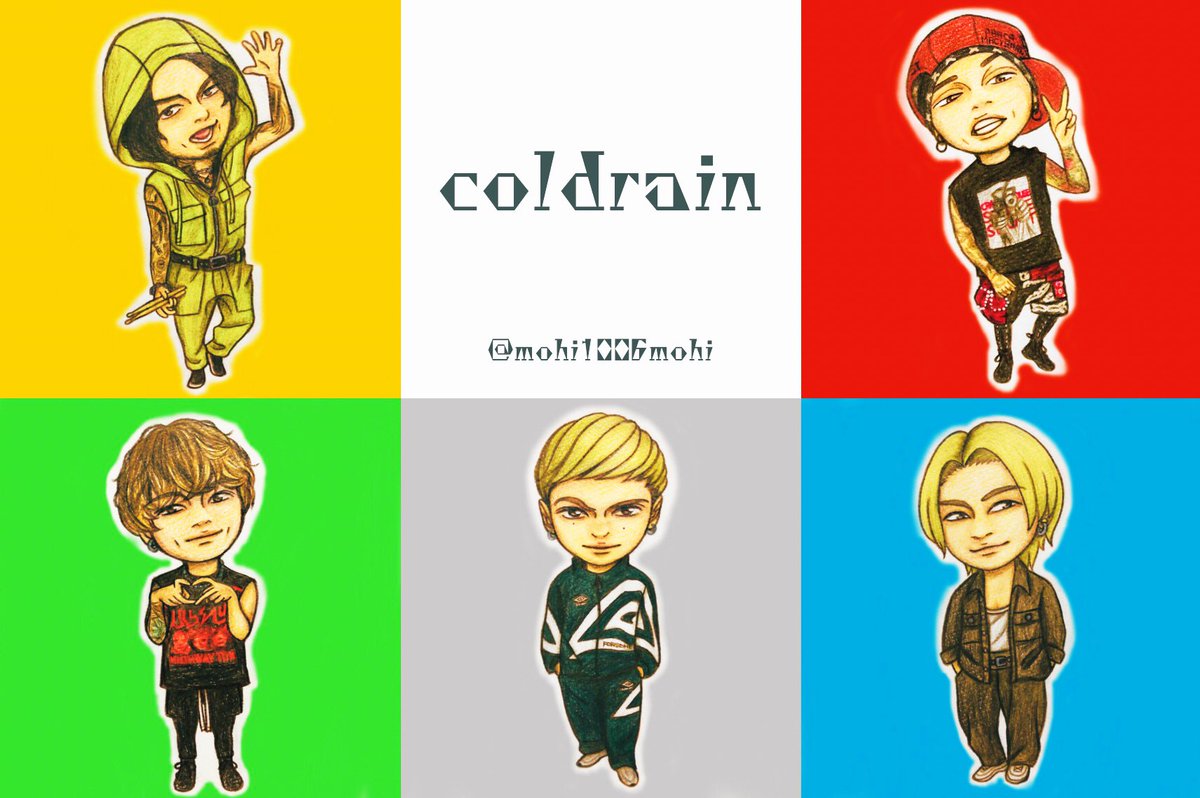 4/17 coldrain結成17周年！ おめでとうございます㊗️ coldrainの皆さんをかわいくデフォルメしたイラスト✏️ これからもずっと応援してます🫶🏻 #coldrain_17th_Anniversary_art @coldrain_jp @Masato_coldrain @RxYxO_Bass