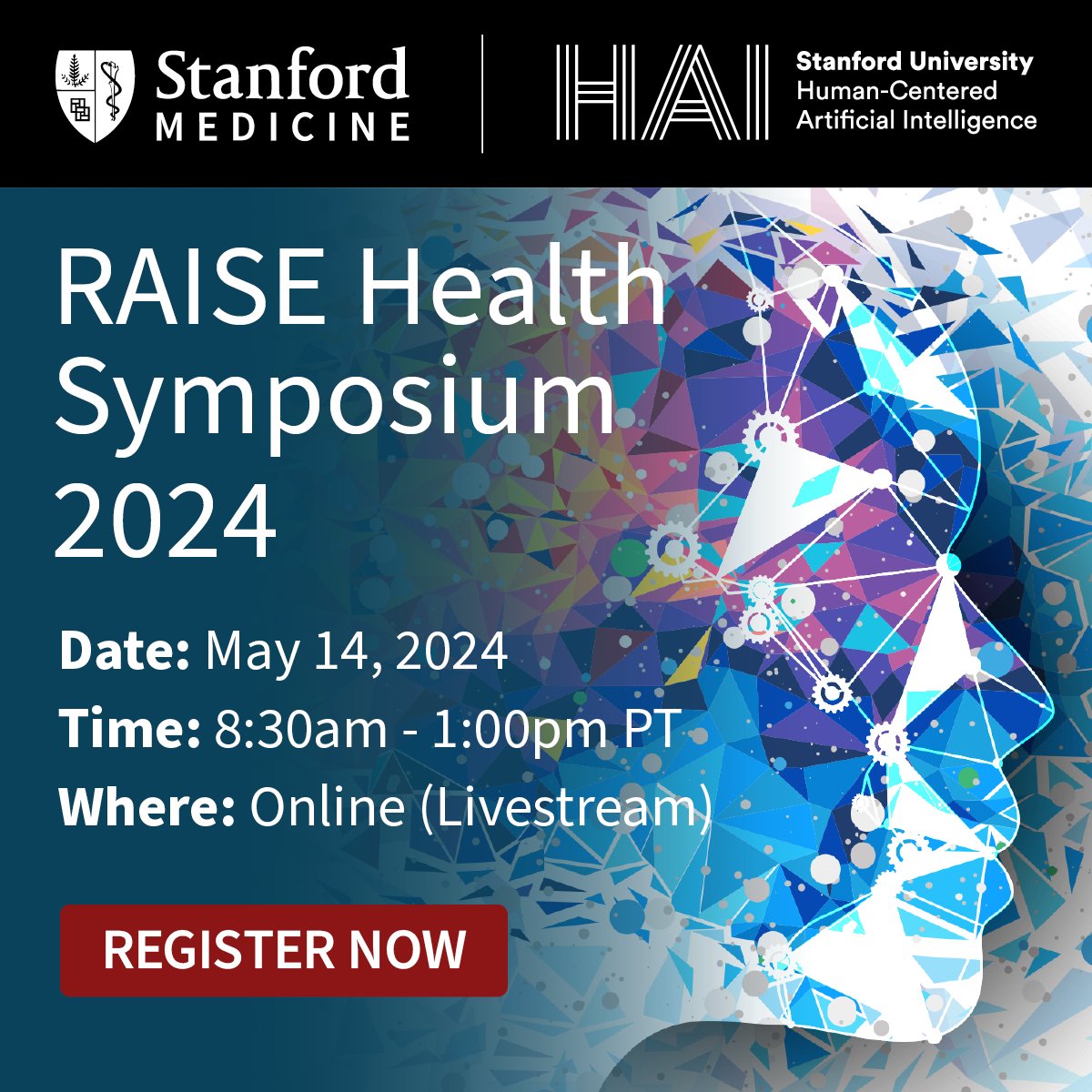 Join luminaries from technology, medicine, and policy in exploring AI's potential to transform medicine at the inaugural symposium of RAISE Health, presented by @stanfordmed and @StanfordHAI. Register now to attend the event on May 14. stanford.io/3xv3Dr5