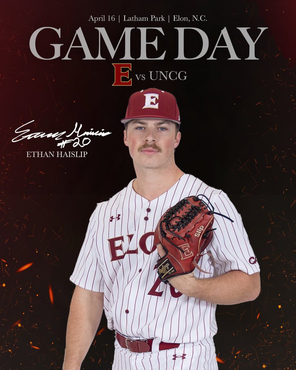 Tuesday, Tuesday. ☝️ 🆚 UNCG ⏰ 6 PM 📍 Elon, N.C. 🏟️ Latham Park 📊 stats.statbroadcast.com/broadcast/?id=… 📺 @FloBaseball 🎙️ elon.leanplayer.com #PhoenixRising | #GoldStandard