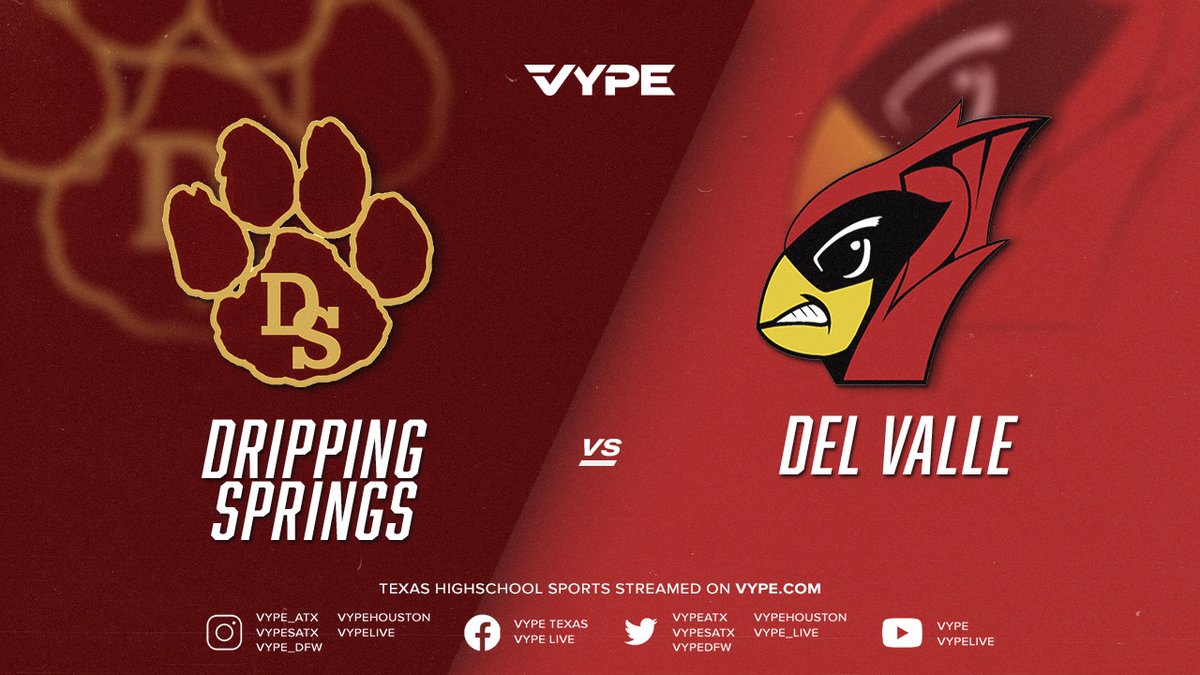WATCH TONIGHT - Baseball: Dripping Springs vs. Del Valle @vypeatx @dstigerbaseball @DvCardsBaseball vype.com/7pm-baseball-d…