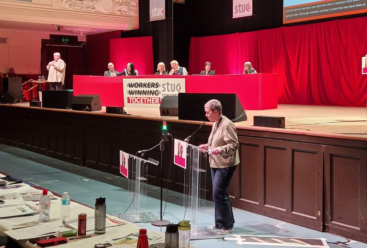 #STUC24 debating Gaza and Palestine and hearing from @UCUSPresident