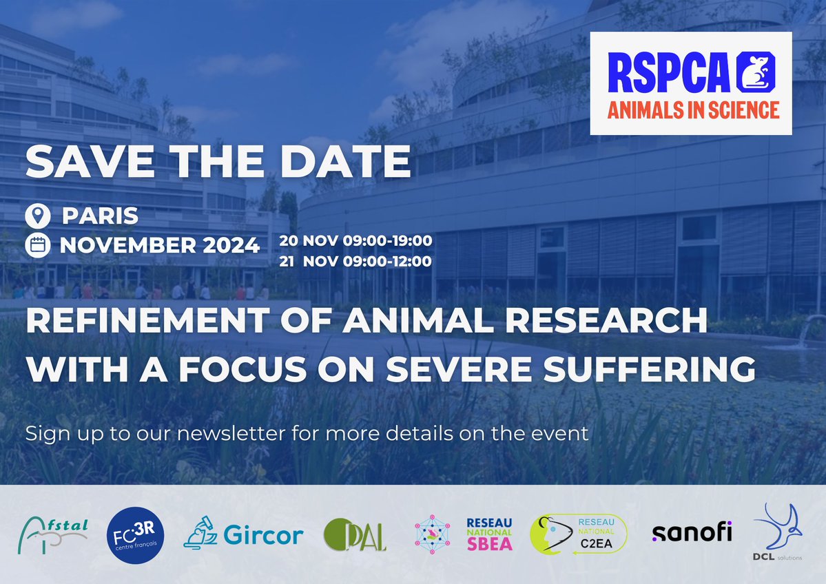 📢Save the date for our 6th international 'Focus on Severe Suffering' meeting 📅 20-21 November 2024 📍 Near Paris, France More information will be published on our Focus on Severe Suffering website focusonseveresuffering.co.uk/latest/rspcas-…