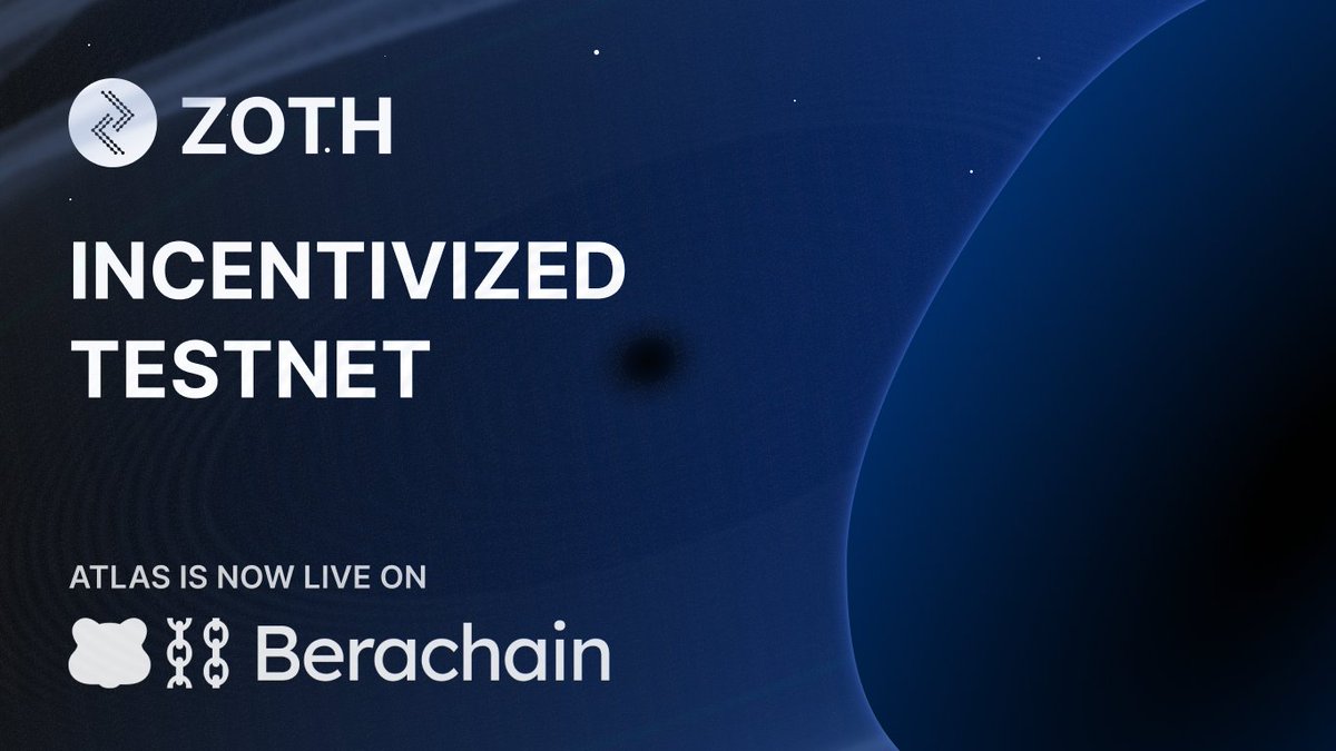 ZOTH Atlas (Incentivized Testnet) is Now Live on Berachain 🐻⛓️

RWAs are making their way to @berachain. Join the inaugural testnet on #berachain and earn stable RWA-backed yield today.

Dive into the Zoth Atlas portal : rewards.zoth.io

🧵 👇