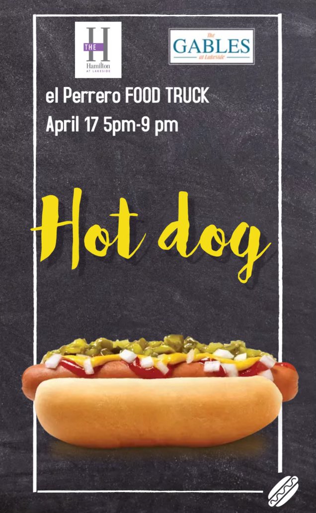 Don’t miss out! Tomorrow April 17  5Pm-9pm el Perrero food truck will be here to serve both communities! 🌭#nocooking #menu 😋#alwaysunited❤️ @The_Hamilton_FL