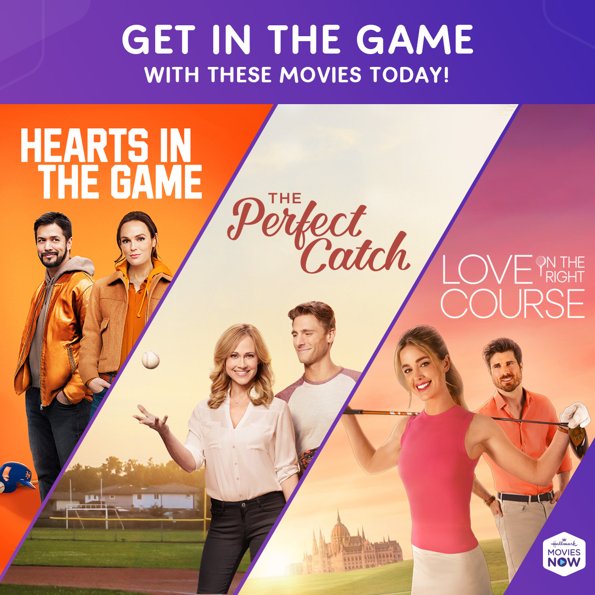 Get in the game of romance with #HallmarkMoviesNow! Watch these movies today! HMNow.com