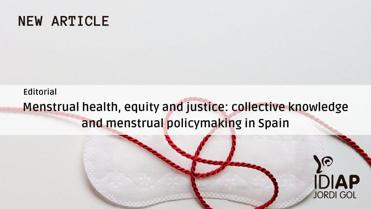 Les investigadores d’#IDIAPJGol @Lauramedp i @cjacques18 reflexionen sobre la trajectòria en la investigació sobre salut menstrual a l’editorial de la @gacetasanitaria. pubmed.ncbi.nlm.nih.gov/38350394/