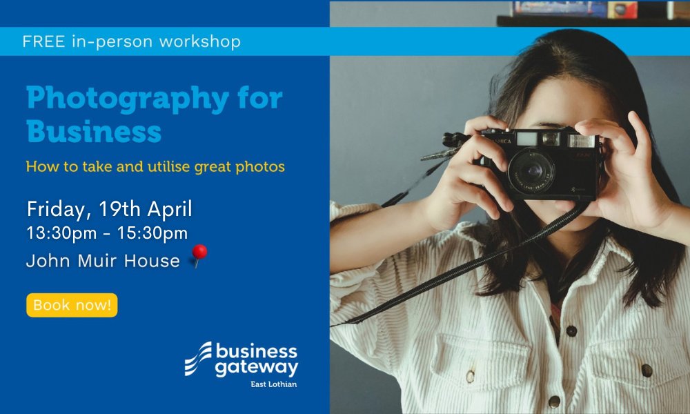Following on from the great success of the previous #Photography for Business session, @BGEastLothian are hosting another free practical in person workshop this Friday. Bring your camera/phone and anything you want to photograph! Register here: bgateway.com/events/photogr…