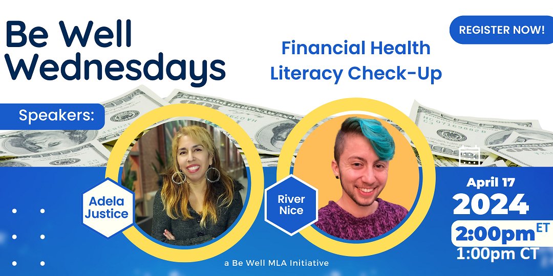 chicalibrarian's tweet photo. Tomorrow, Weds. 4/17, 1pm CT! Y'all, how am I gonna keep my talk to *only* ~20 min?!? I friggin love to talk about all things money. Free webinar open to #MedLibs and anyone so join us, #LibraryTwitter
Register at https://t.co/2WCOJFRpFj #BeWellMLA https://t.co/U78dGo94h2