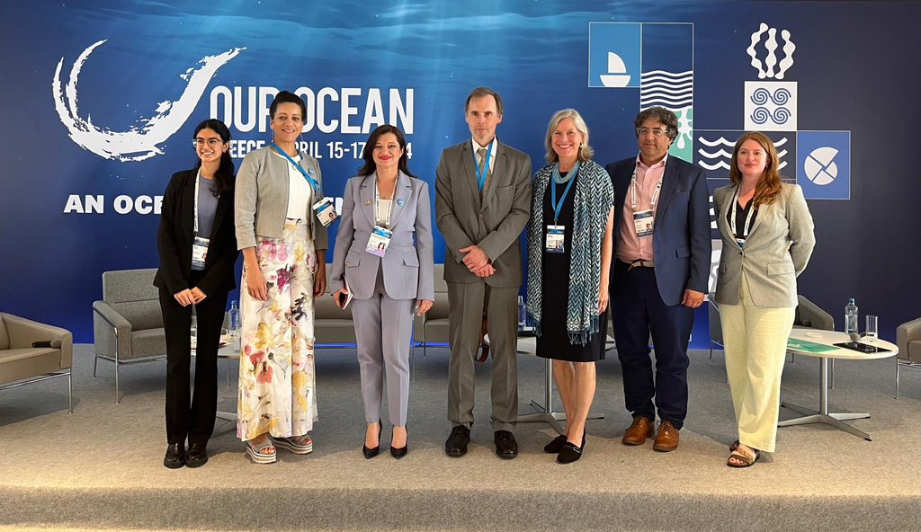 Prime Minister's Special Envoy for the Ocean @avgerinopoulou joined a distinguished panel of speakers at the #OurOceanGreece Side Event: High Ambition and Partnerships for the High Seas At the heart of the panel discussion was the critical importance of the #HighSeasTreaty.
