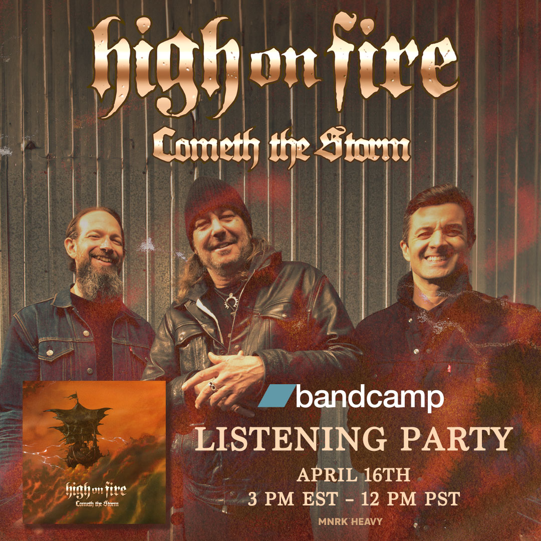 Join the @HighonFireBand x @Bandcamp listening party TODAY at 3pm ET 🩸 highonfire.bandcamp.com/merch/cometh-t…