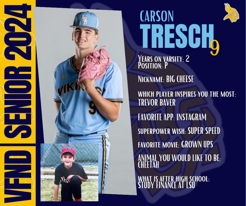 We continue to spotlight our Seniors this week! Up next #5 Cooper Schutte @CooperSchutte and #9 Cason Tresch @CarsonTresch