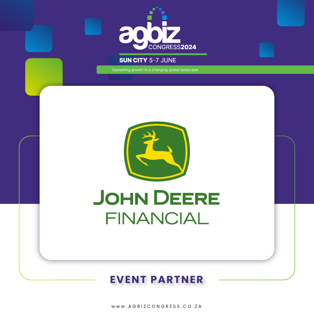 Exciting news! <a href="/JohnDeereAME/">John Deere Africa & Middle East</a> joins us as Event Partner for #AgbizCongress2024 in Sun City, 5-7 June! Discover how they enable efficiency and support agribusiness with personalized financial solutions. Learn more and register - agbizcongress.co.za #JohnDeere