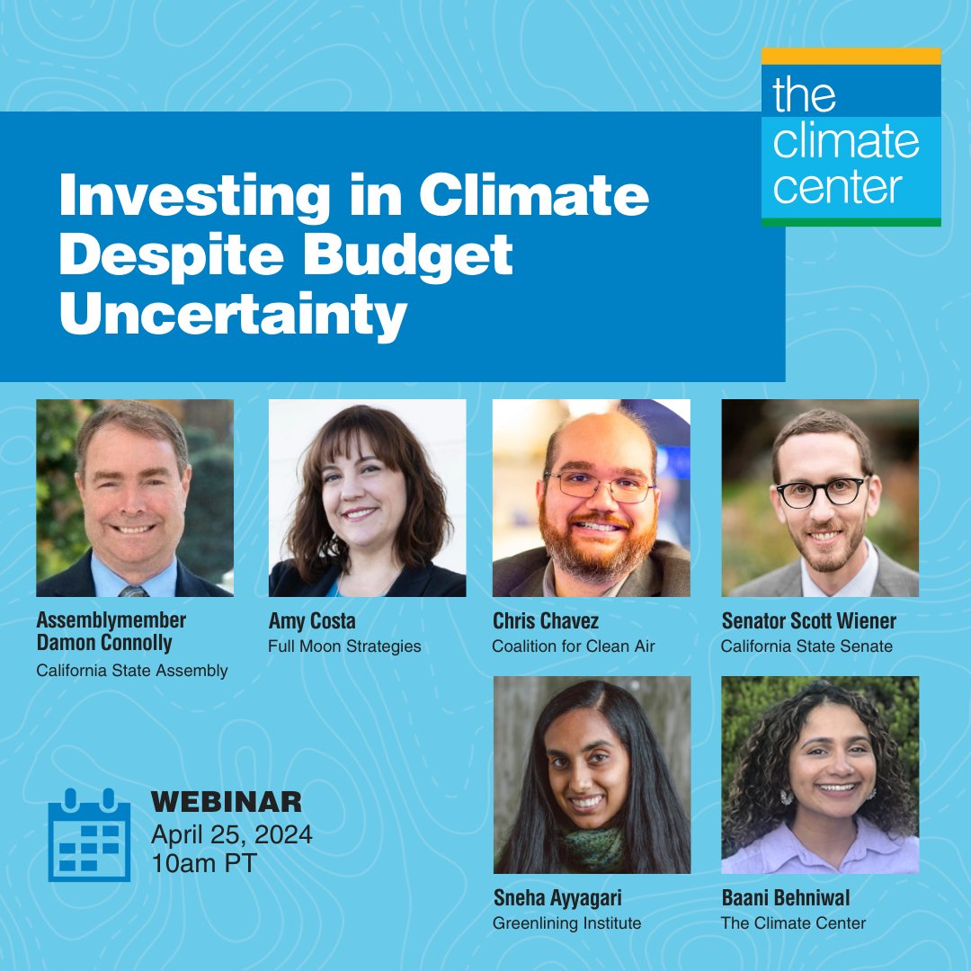 On April 25, we’re hosting a #webinar on why CA must preserve #climate investments by ending tax breaks and subsidies for the oil and gas industry. Speakers: @Damon_Connolly @Scott_Wiener @FullMoonstrat @CleanairCA @Greenlining @BaaniBehniwal. Register: loom.ly/JK4izmo