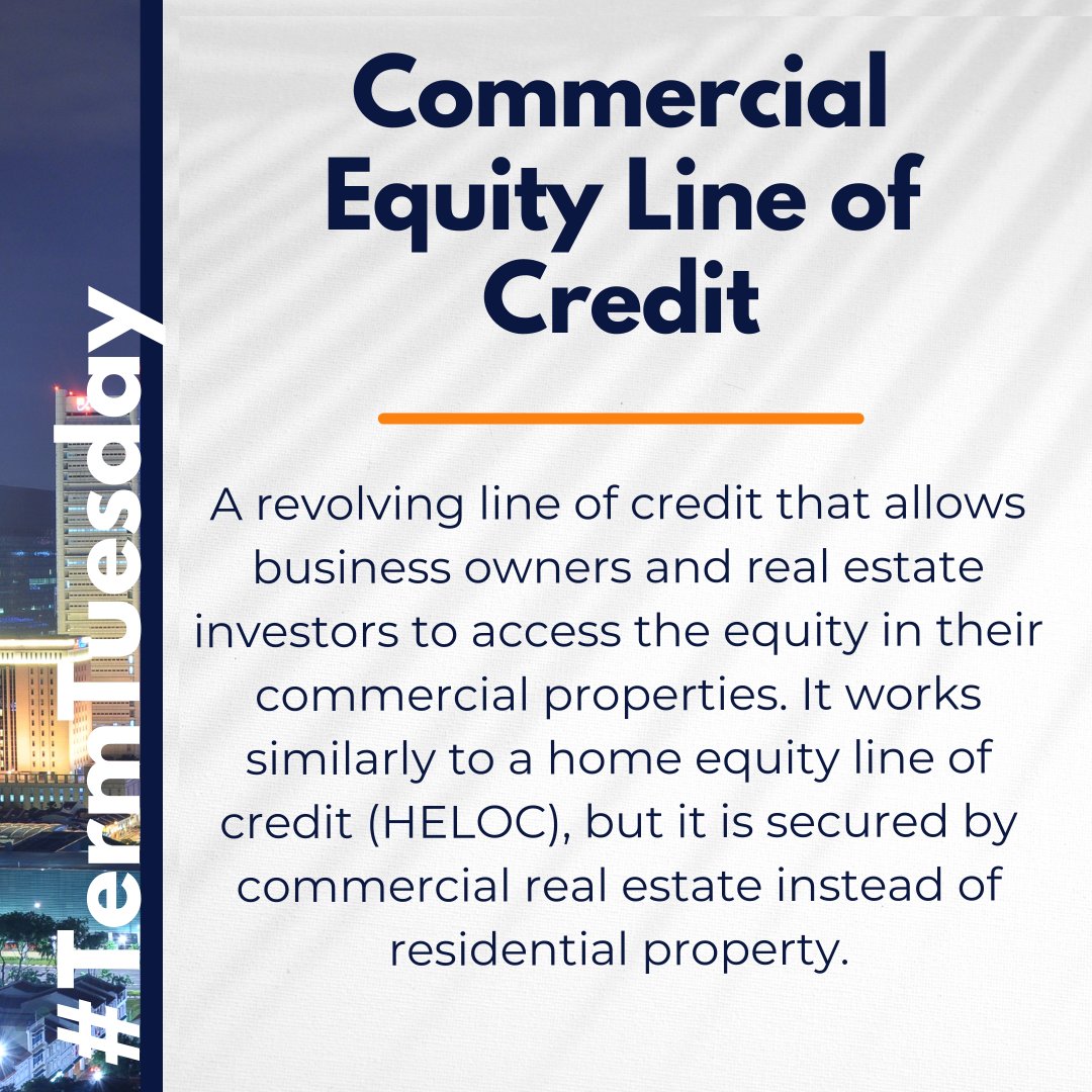 #TermTuesday #equity #land #Credit #RealEstateFinance #CommercialLending #CommercialMortgage #CommercialRealEstateLoan

Read more: hubs.li/Q02t11nz0