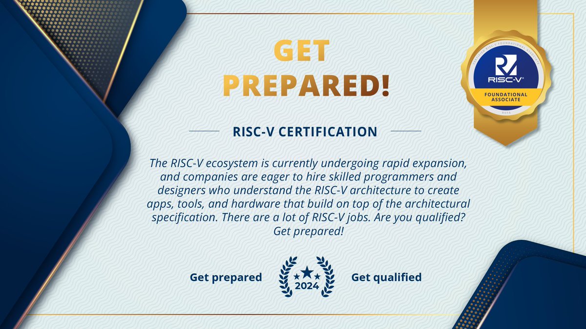 The demand for programmers and designers proficient in RISC-V is on the rise! Are you ready to meet this demand? Elevate your skills and get qualified now: hubs.la/Q02rsKw-0 🔑🌟 #LearnRISCV #RVFAcertification #RISCVeverywhere