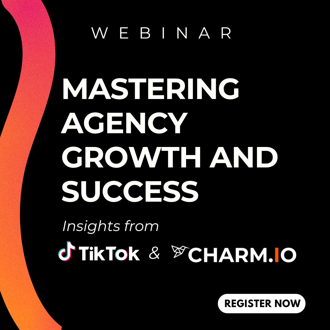 Unlock client wins and business growth! Join our session to perfect pipeline building with @Charm and leverage secrets from @TikTok for Business. Register now: hubs.li/Q02sfzkN0 #charmanalytics #tiktokstrategy #webinar #growyouragency #closemoredeals #tiktok