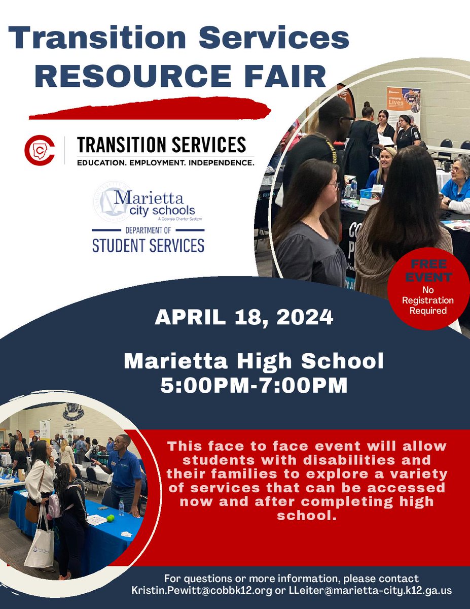 We'll be at the CCSD Transition Services Resource Fair, will you? Come out Thursday, April 18, to gather info, network & equip your family for a successful transition beyond high school for your student with special needs. See the flyer for more details about this FREE event!