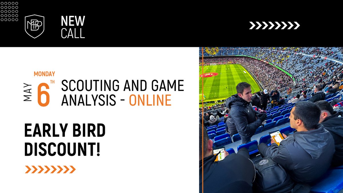 May 6th - New edition of our online course Scouting and Game Analysis
Sign up now and get an EARLY BIRD DISCOUNT ❗️🔗 wa.link/31xnqz