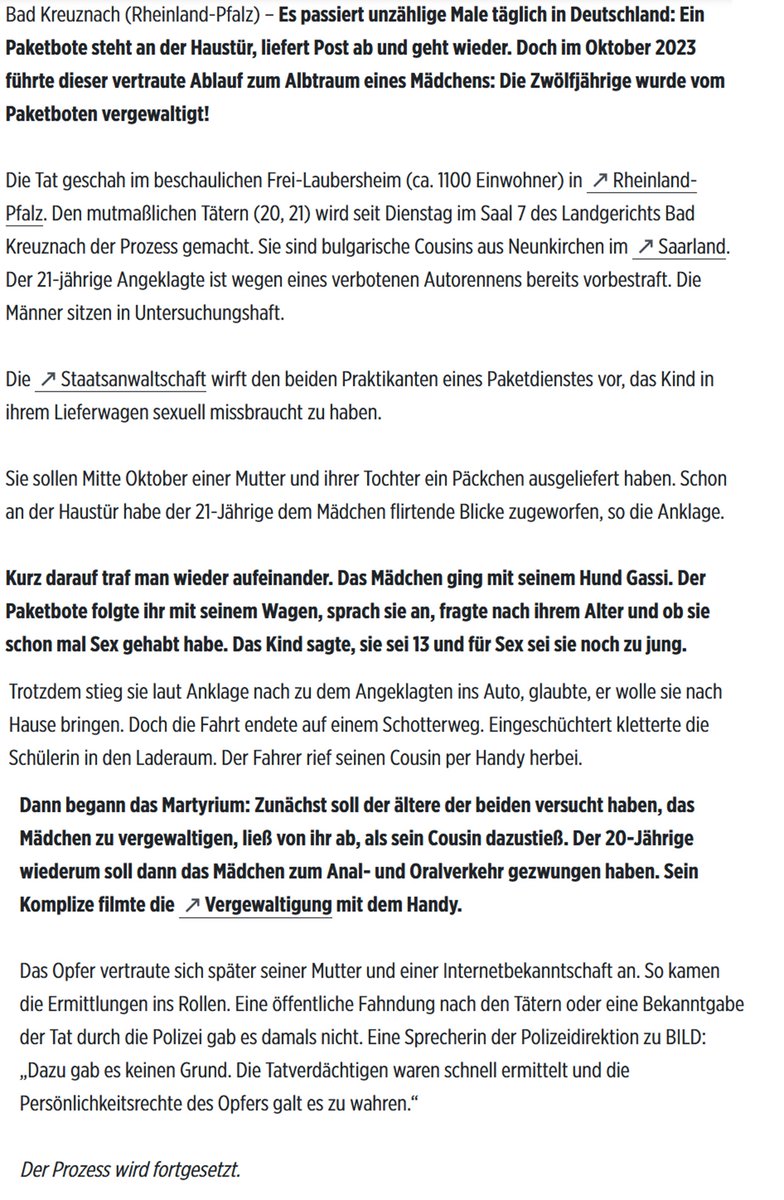 Junge, was läuft falsch in deinem bemitleidenswerten Leben, wenn du als 20- & 21-jährige Dudes ein 12-jähriges Mädchen anal & oral vergewaltigst, das noch zu filmen? Bursche, das ist auch in #Bulgarien nicht Usus oder an der Tagesordnung. Wieso tust du es als Paketfahrer dann in…