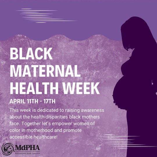 This week is Black Maternal Health Week! Together let’s raise awareness and fight for health equity for black mothers! #BlackMaternalHealthWeek #bmhw