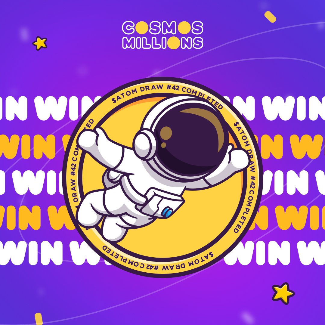 CosmosMillions's tweet image. DRAW #42 REPORT from the $ATOM pool 🚀
⚛️ 20,041 $ATOM in TVL
🧑🚀 312 unique Cosmonauts
🏆 29 $ATOM won across 60 prizes
DRAW #43 incoming with a prize pool over 490 $ATOM 🔥💘🍀