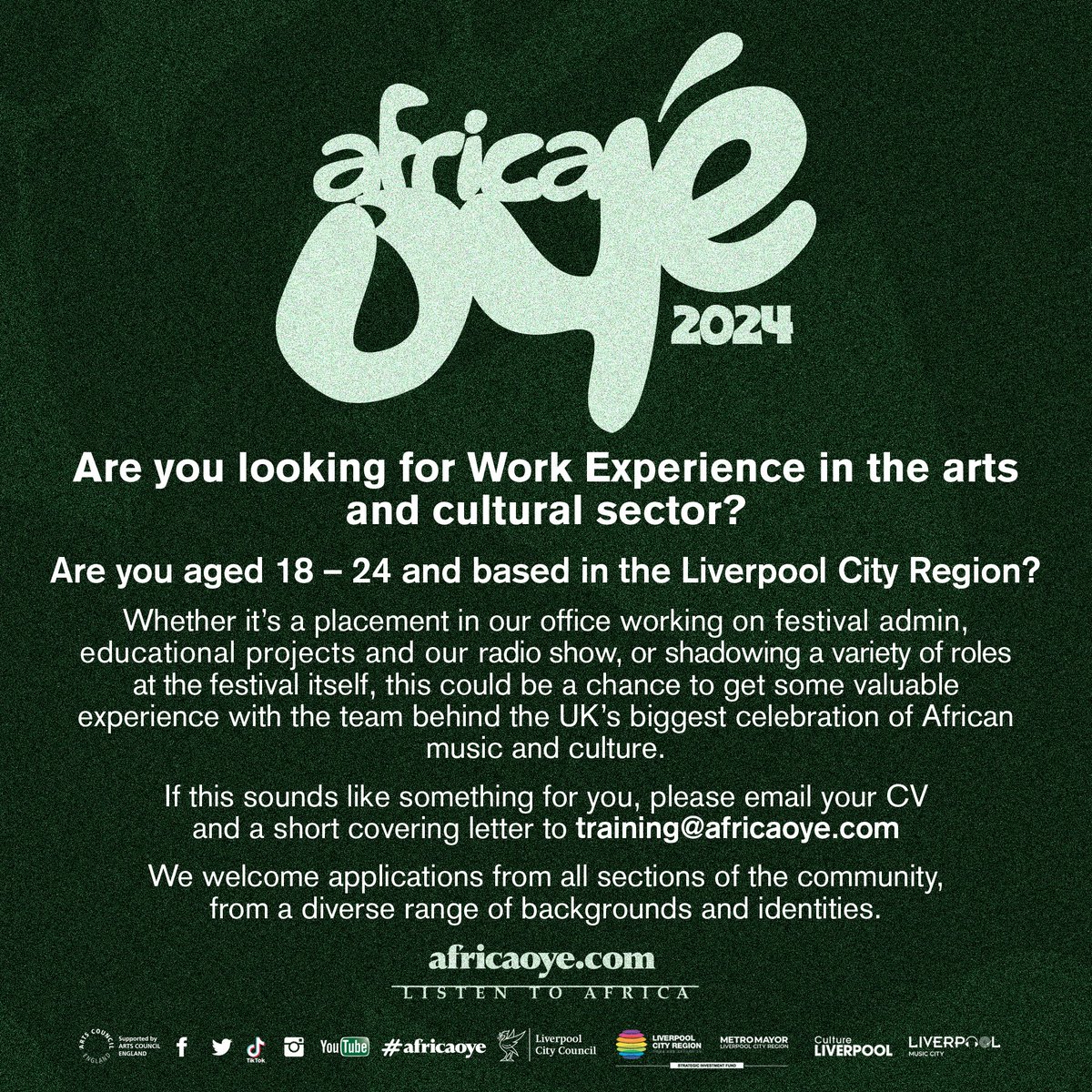 '...we're very conscious that there's a lot of young people who would like to get into the 'behind the scenes' of the music & events industry that don't know where to start.' - Paul Duhaney (Artistic Director at Africa Oyé) Find out more: tinyurl.com/34zb4fty #AfricaOyé
