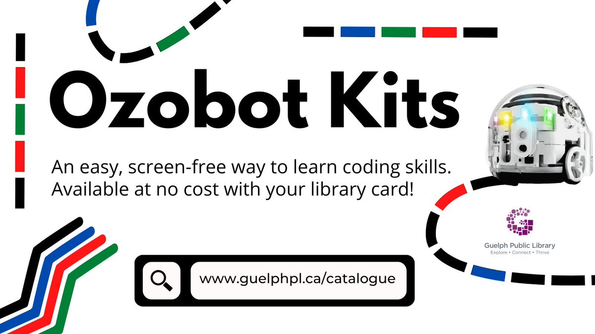 Check out an Ozobot Kit at bit.ly/3xzTqGW. Enjoy this easy, screen free way to learn coding skills together as a family.