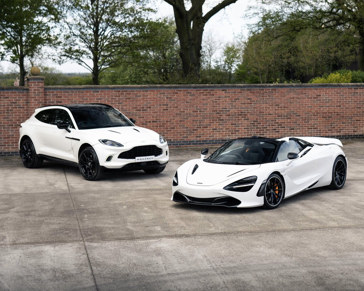 The 🇬🇧 duo has landed… Over 1250 horsepower between the two 👀 #MonarchEnterprises #Mclaren720S #AstonMartinDBX