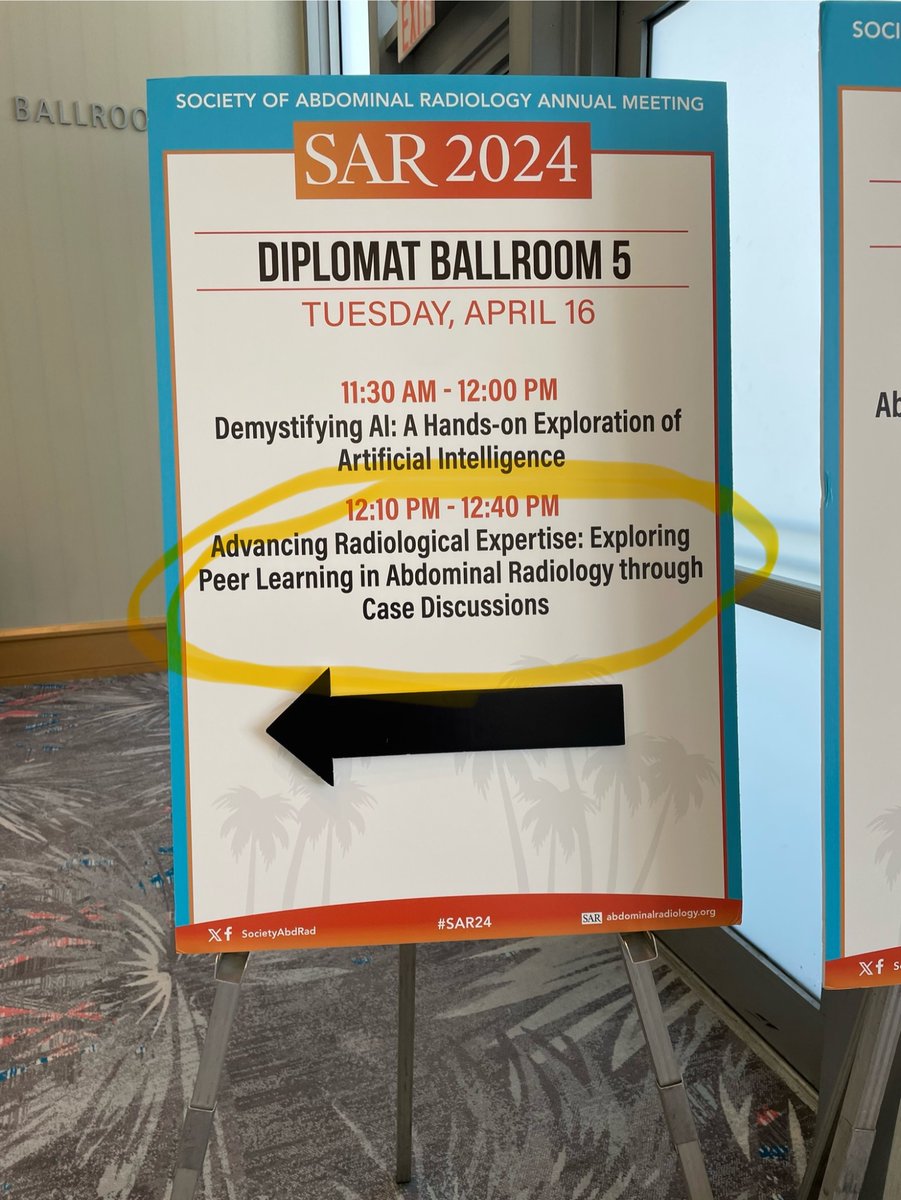 If you want to see crazy amount of cases in 20 minutes, come join our session on peer learning at 12:10pm in diplomat ballroom 5! @SocietyAbdRad #SAR24 #peerlearning