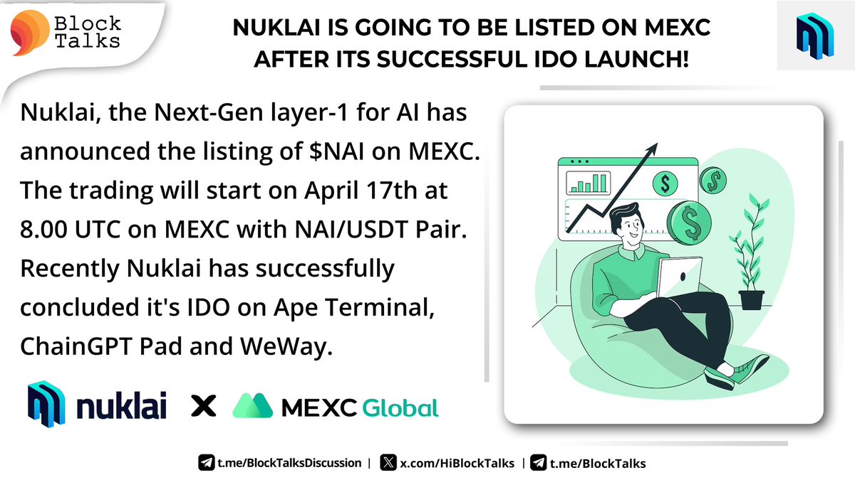 👉🏻 @NuklaiData is going to be listed on @MEXC_Official after its successful IDO Launch: x.com/nuklaidata/sta…