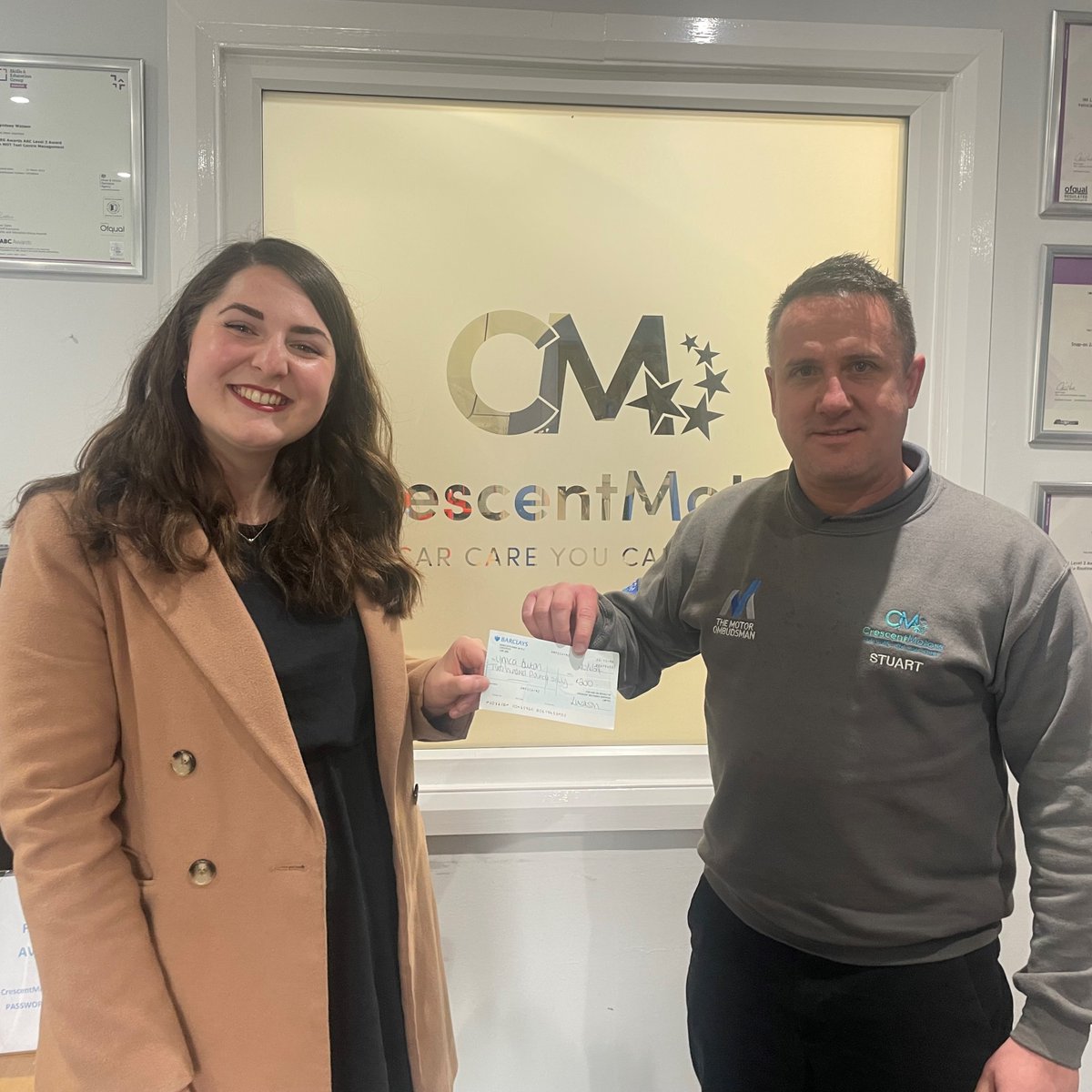Thanks to Crescent Motors for their donation last week! We get a percentage of the proceeds from the courtesy car when people borrow it and we popped into the office last week to collect a cheque, so thank you all! 🚗 #YMCA #YMCABurton #Charity