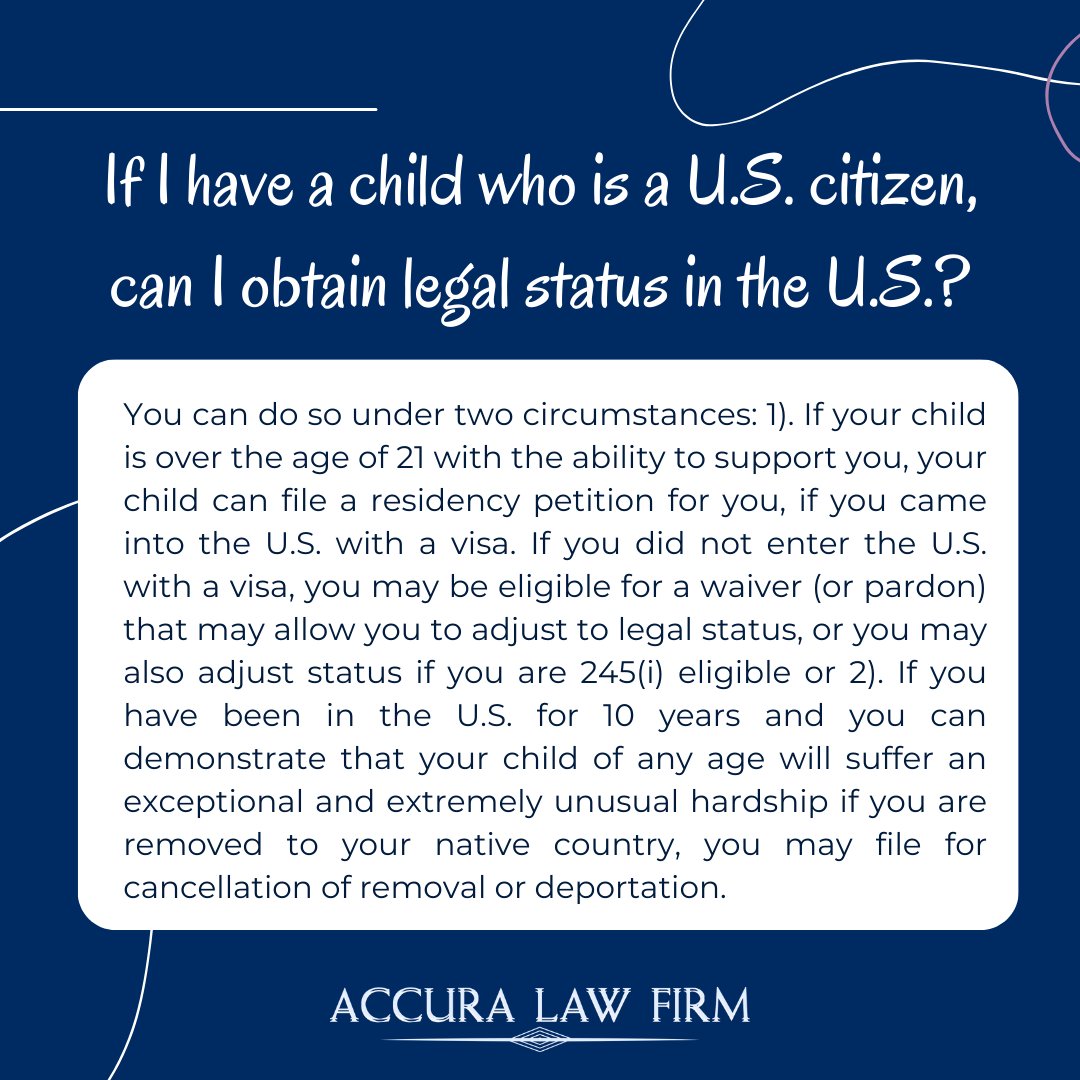 LawAynur's tweet photo. * ATTORNEY Announcement*
Understanding the implications of having a child who is a U.S. citizen on your eligibility and process for obtaining legal status in the United States.
#deportation #immigration #immigrationlaw #immigrationattorney #immigrationfirm #USImmigration https://t.co/j29tNo8LfI
