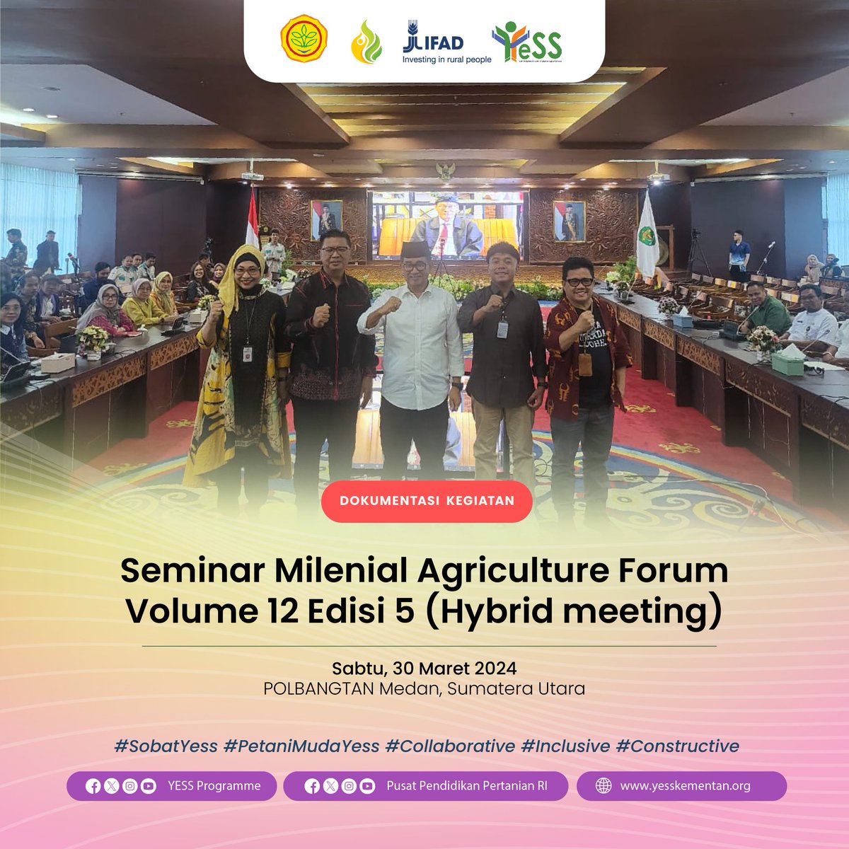 yessprogramme's tweet photo. Halo #SobatYESS
Dalam upaya memperkuat ketahanan pangan di Ibu Kota Negara (IKN) Nusantara, para petani milenial, (DPM) dan (DPA) bersama dengan Young Ambassador Program YESS menyatakan komitmennya untuk memberikan dukungan.
#YESSProgramme #BPPSDMP #Pusdiktan #Kementan #Ifad https://t.co/t6zGDqwr4A