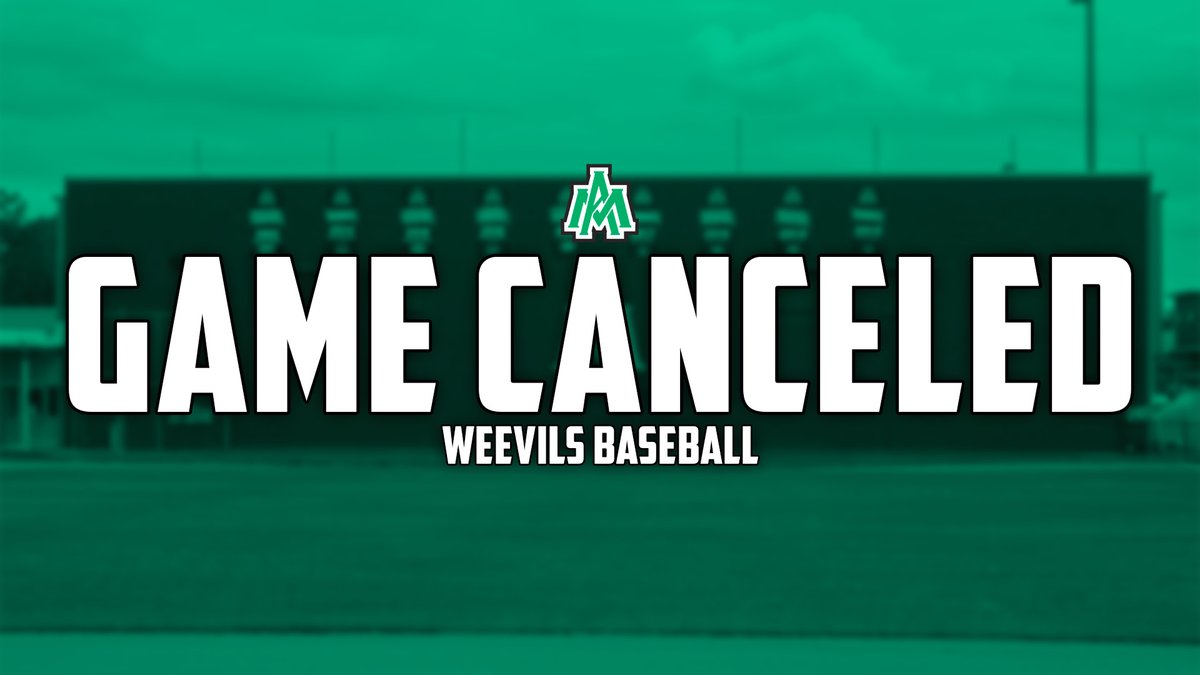 𝗚𝗔𝗠𝗘 𝗖𝗔𝗡𝗖𝗘𝗟𝗘𝗗‼️ Today's road game against @ReddieBaseball has been cancelled due to potential weather. #WeevilNation