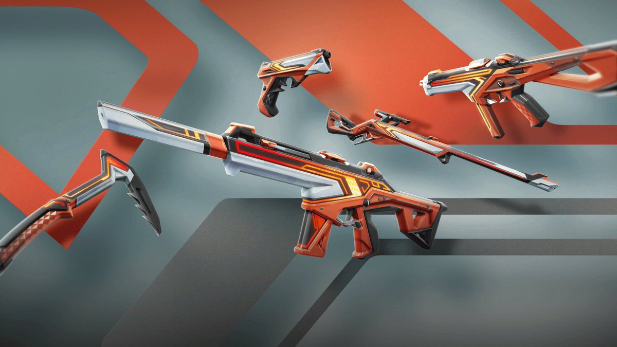 Switchback Bundle | #VALORANT > There are no variants, levels, or finishers, but the skins are of the Select Skin Tier. Price per skin: 875 VP Melee Price: 1750 VP Bundle Price: 3500 VP