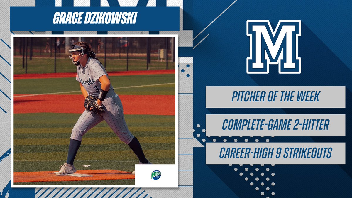 𝒫𝒾𝓉𝒸𝒽𝑒𝓇 𝑜𝒻 𝓉𝒽𝑒 𝒲𝑒𝑒𝓀 🥎 @MacombSoftball's Grace Dzikowski has been named MCCAA East Pitcher of the Week! Grace earned the honor by tossing a complete-game, 2-hitter with a career-high 9 strikeouts in a win over Henry Ford! Congrats, @grace_dzikowski!