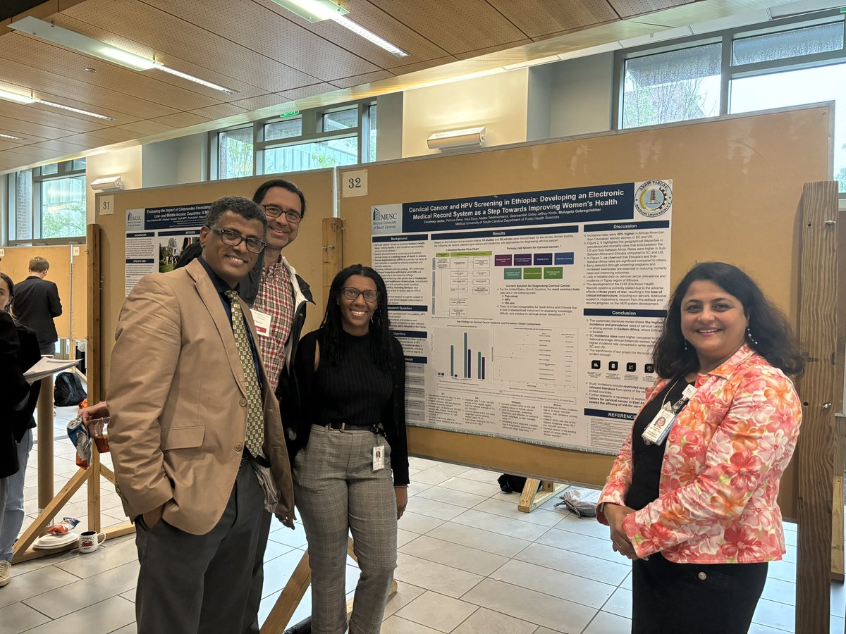 ProfMulugeta's tweet photo. Our PhD student & my RA, Courtney Jacks, who is working on HPV & Cervical Cancer Screening in Tigray, Ethiopia presented a poster at the MUSC #GlobalHealthWeek & won the ‘Crowd Favorite’ award! @MedUnivSC @MUSC_CGH @bentollphd @AksumHospi4940 @gebreamlakgidey @hale_teka @kibrom30 https://t.co/4wlp52RTrD