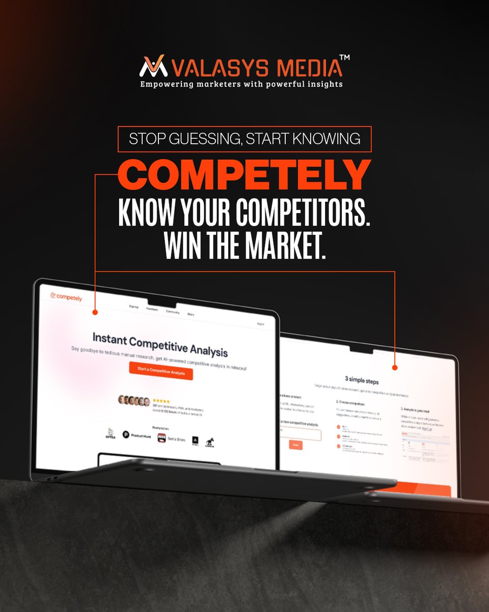 Feeling outmatched?   Competely uses AI to reveal your competition's secrets! ️‍♀️ Gather intel FAST & dominate the market.  #CompetitiveAnalysis #AI #MarketingTools